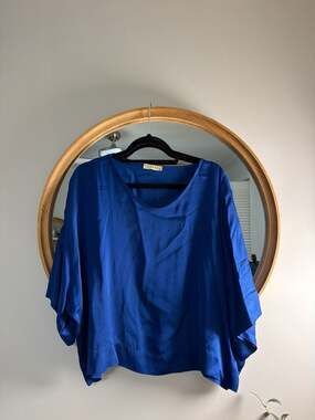 STARK X Blue Silk Dolman Sleeve Blouse